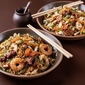 2 Yakisobas 500g + 4 Harumaki + 2 Refrigerantes